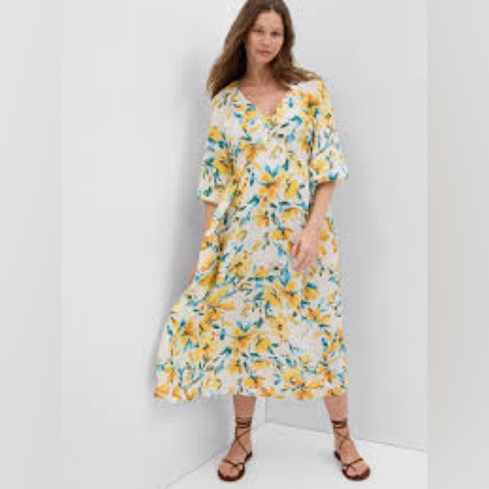 NWOT Gap Maternity Balloon Sleeve Midi Dress